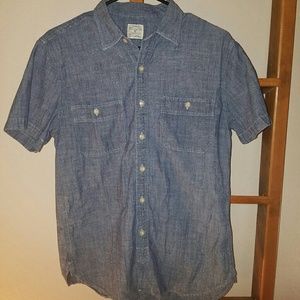 J. Crew Men's Med Chambray Button up Short Sleeve